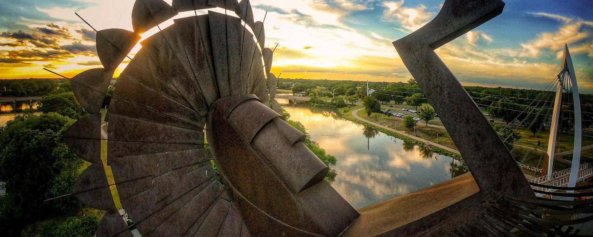 Majestic View Of Keepers Of The Plains In Wichita, Kansas