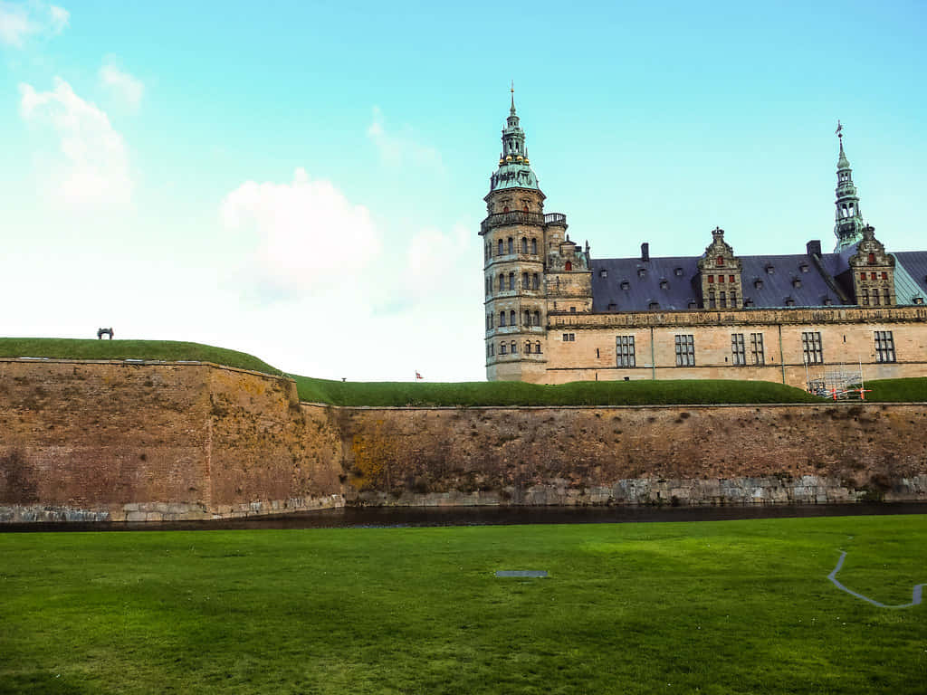 Majestic View Of Kronborg Castle At Sunset Background