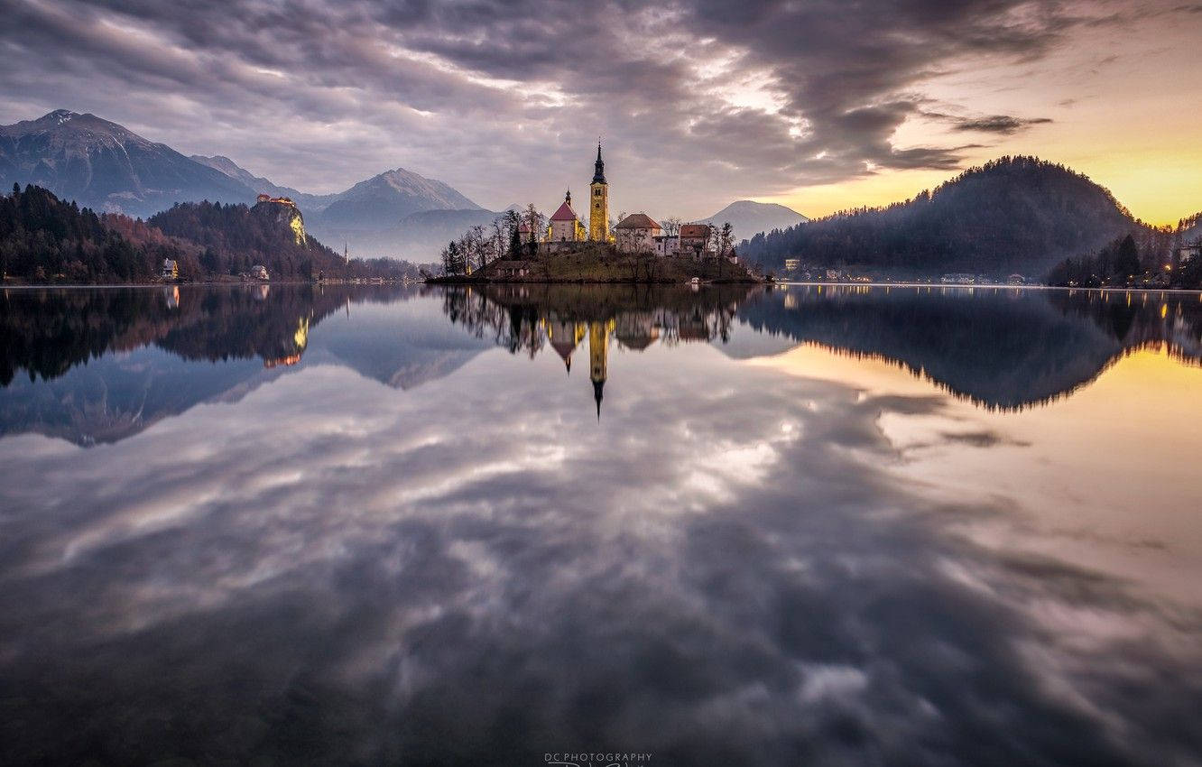 Majestic View Of Lake Bled In Slovenia Background