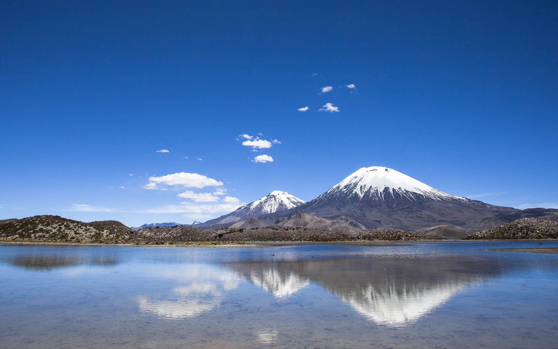 Majestic View Of Lauca National Park In Chile Background