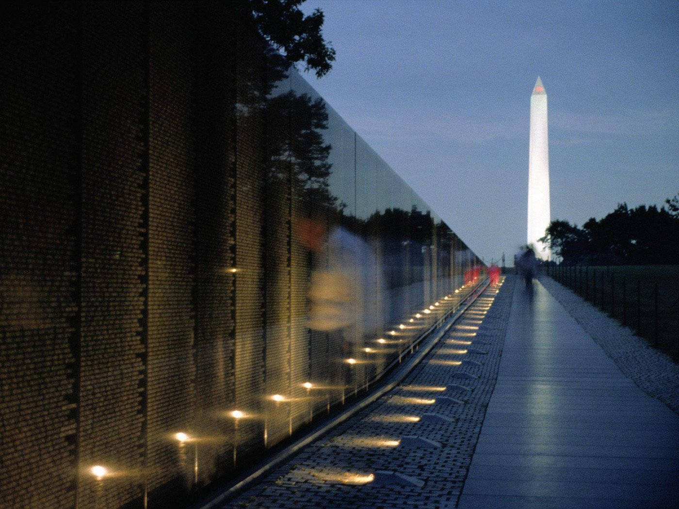 Majestic View Of Memorials In Washington Dc Background