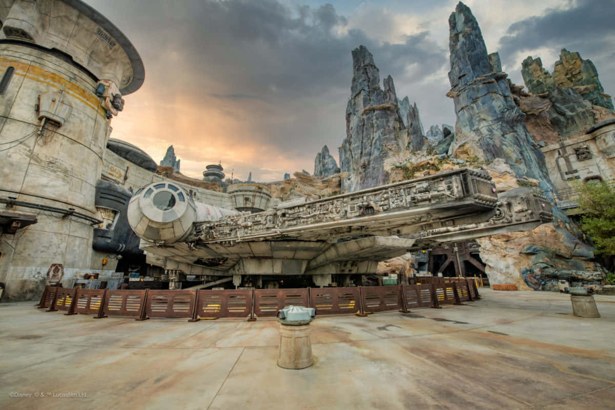 Majestic View Of Millennium Falcon Disneyland Resort Background
