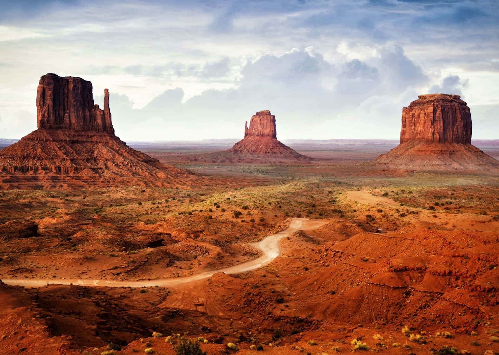 Majestic View Of Monument Valley Navajo Tribal Park Background