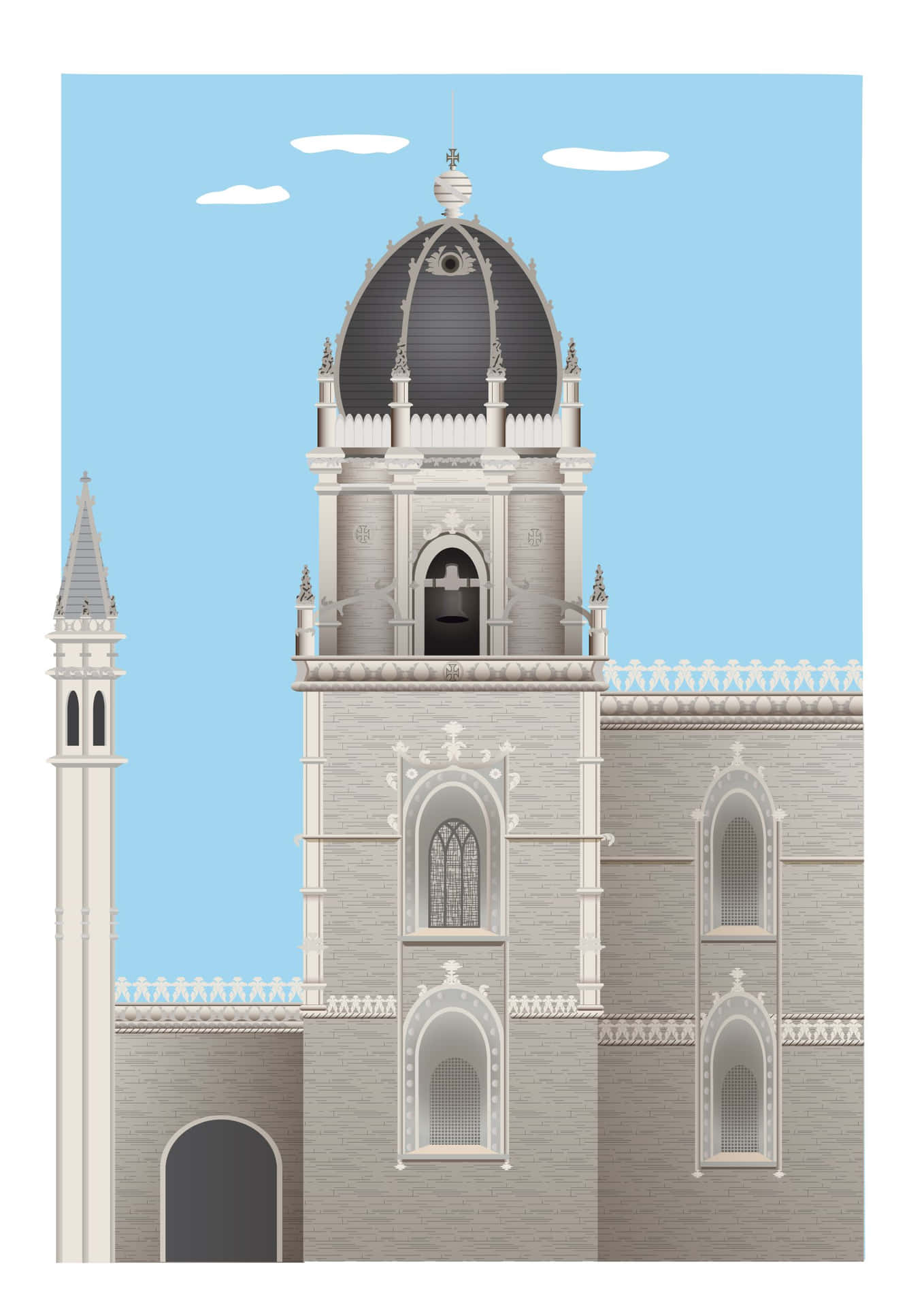 Majestic View Of Mosteiro Dos Jeronimos Monastery, Portugal Background