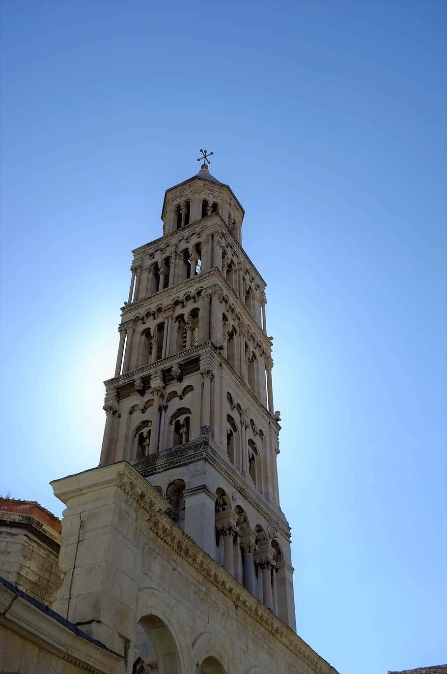 Majestic View Of Part Of Cathedral In Diocletian's Palace Background