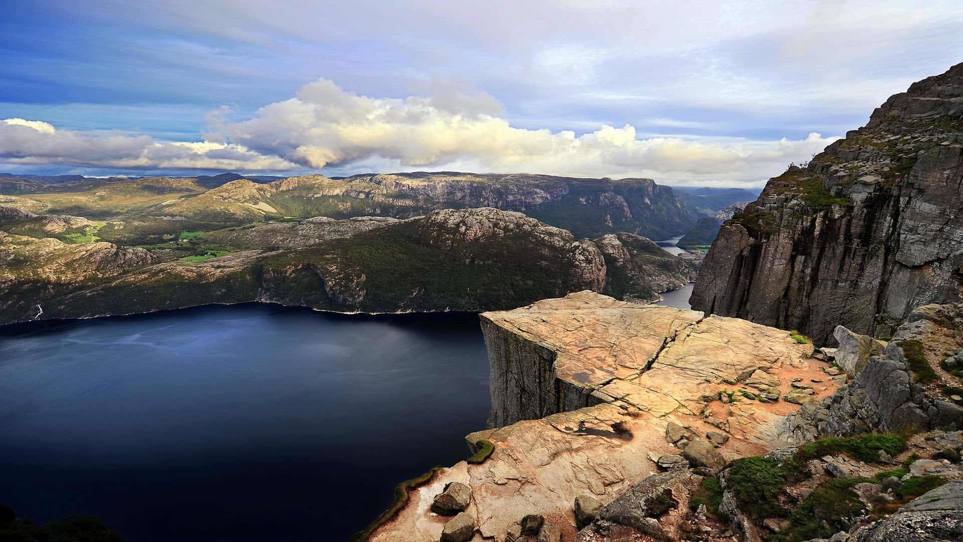 Majestic View Of Preikestolen, The Pulpit Rock Mountain Cliff