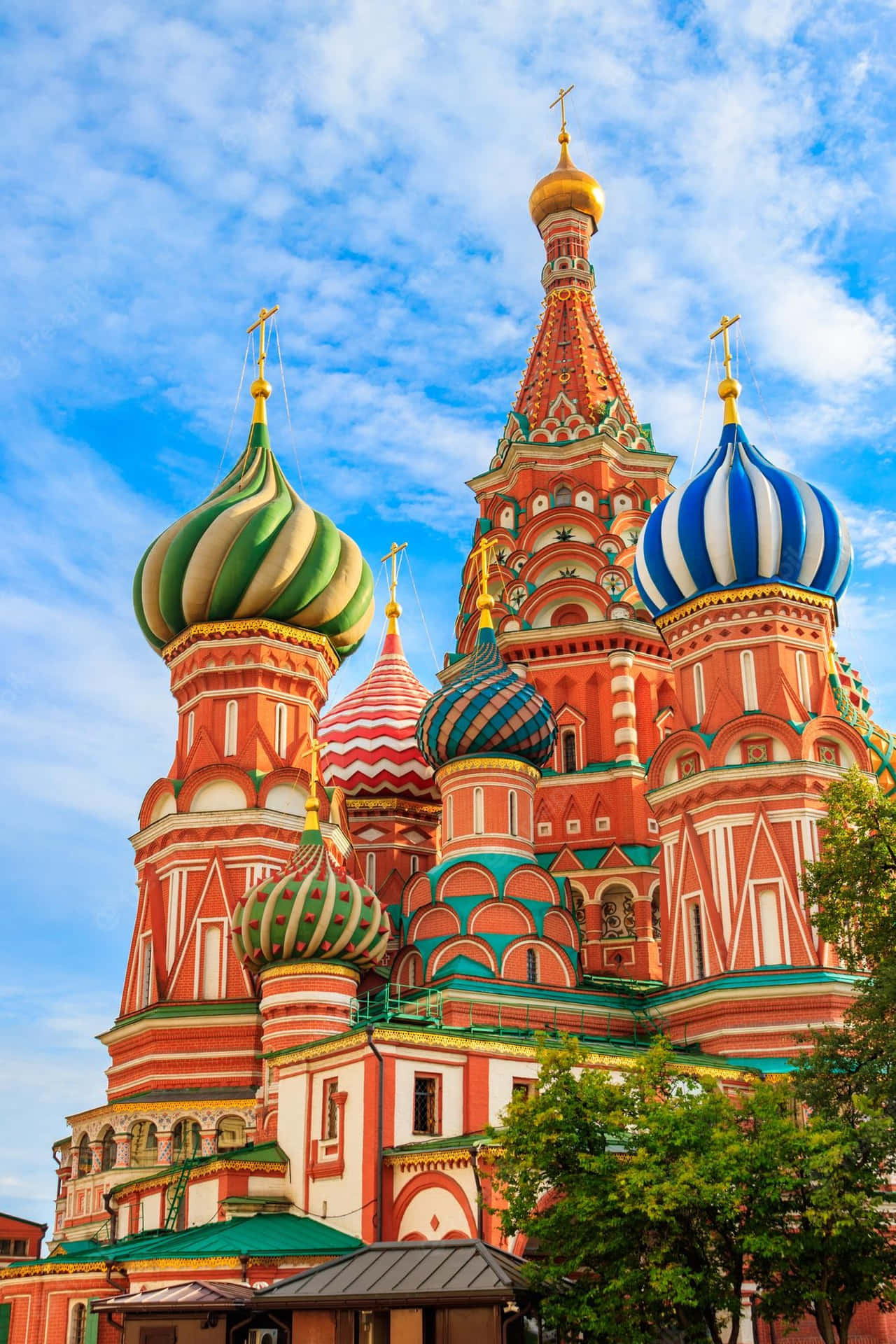 Majestic View Of Saint Basil's Cathedral In Russia Background