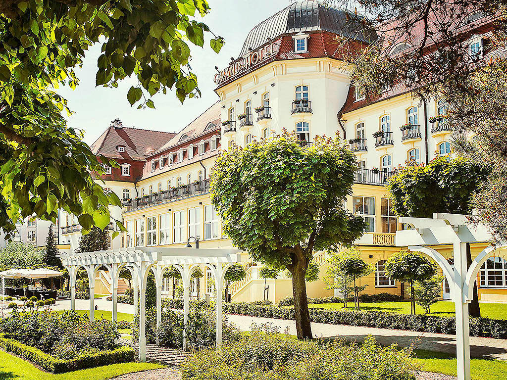 Majestic View Of Sofitel Grand Sopot Near The Iconic Crooked House Background