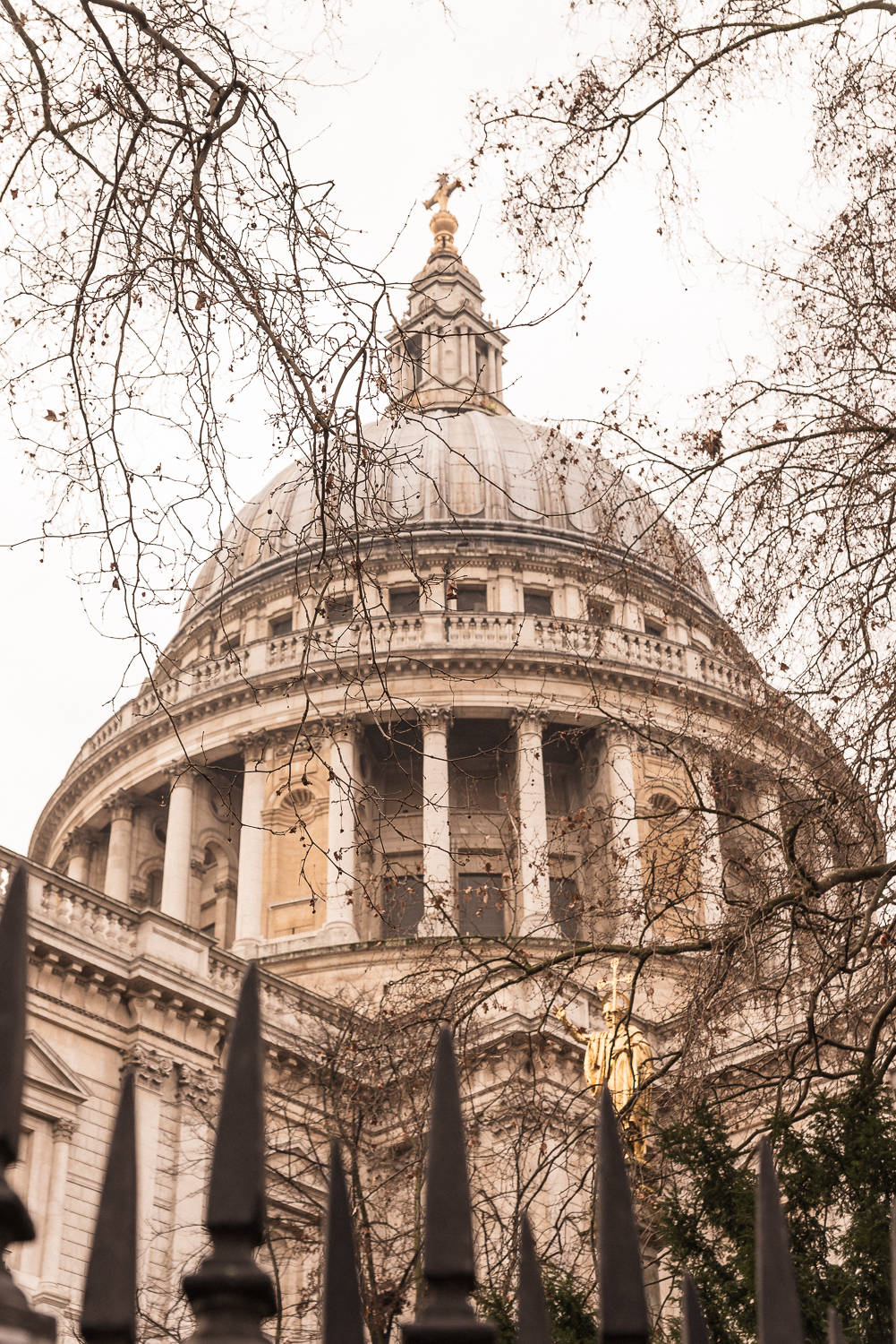 Majestic View Of St. Paul's Dome Among Trees Background