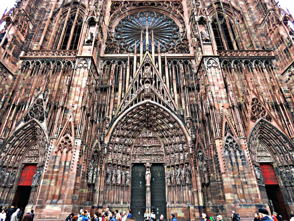 Majestic View Of Strasbourg Cathedral, France Background