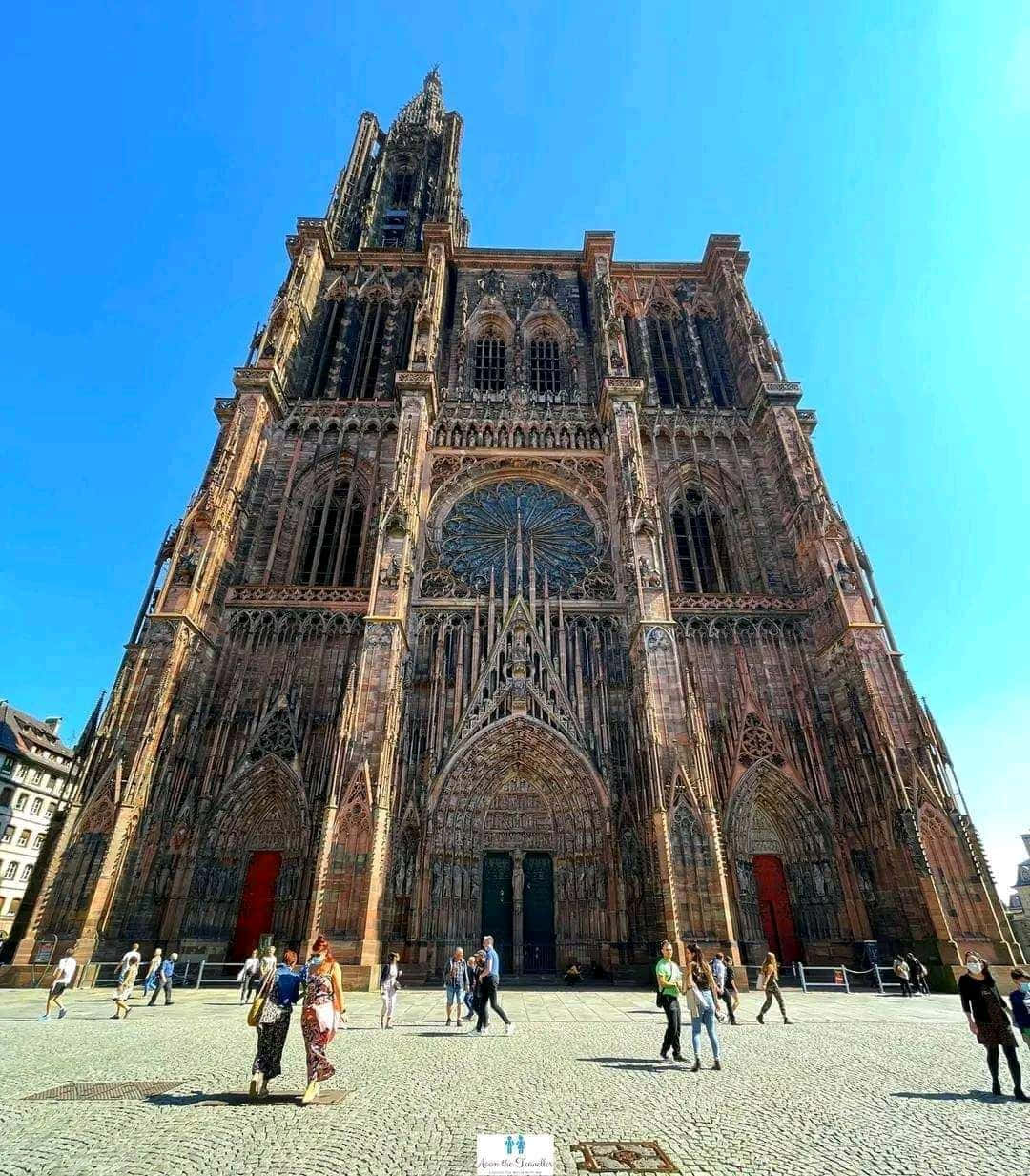 Majestic View Of Strasbourg Cathedral, France Background
