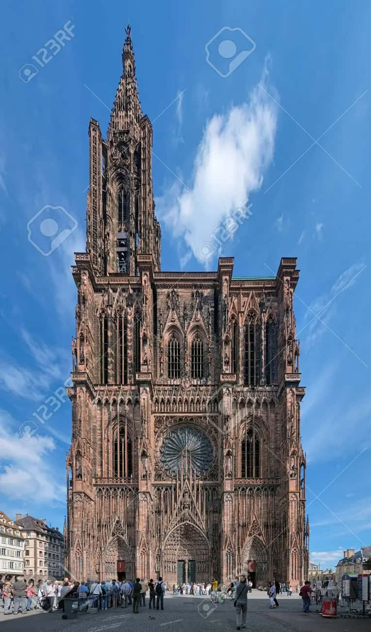 Majestic View Of Strasbourg Cathedral, France Background
