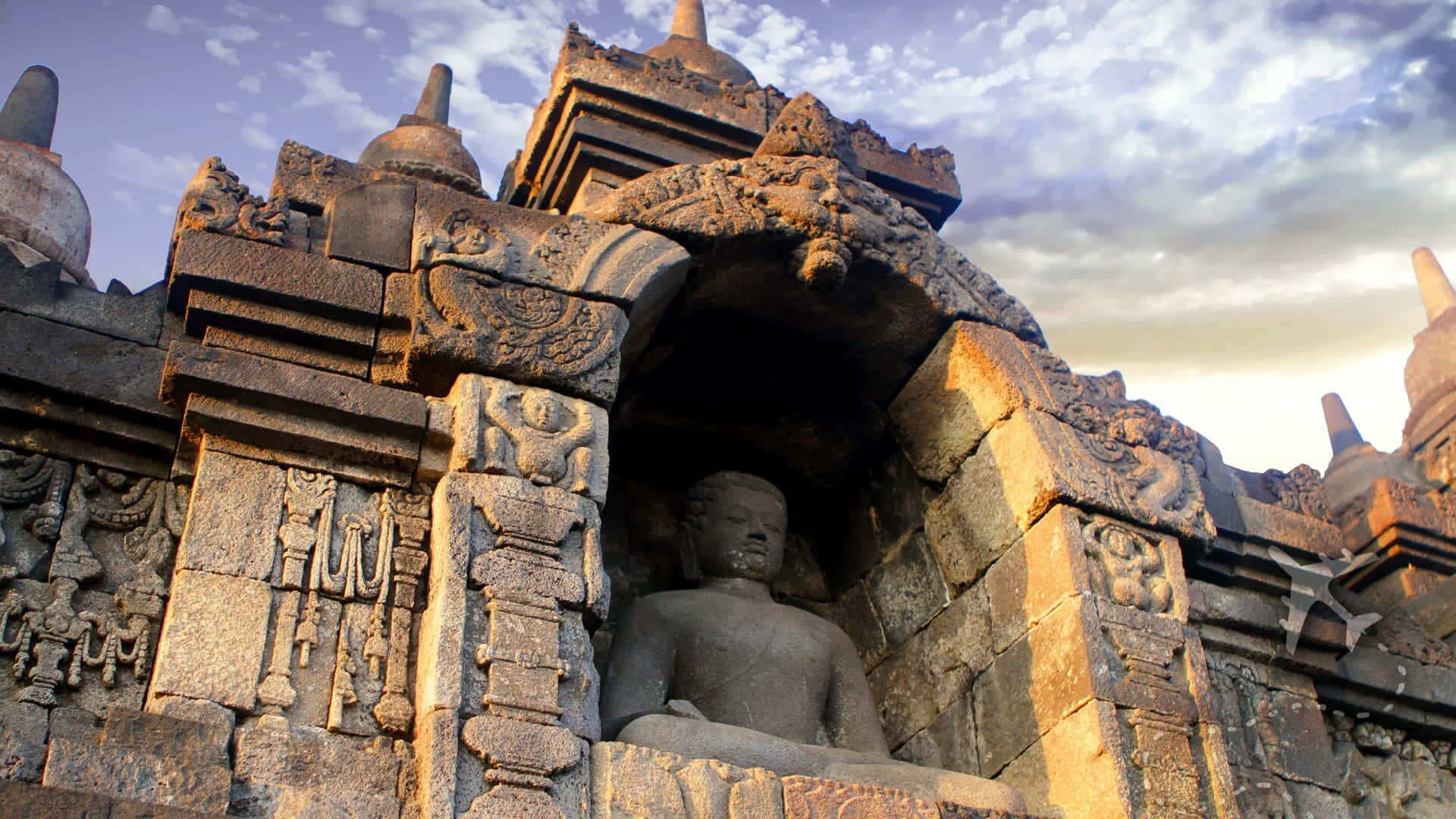 Majestic View Of The Ancient Borobudur Temple Background