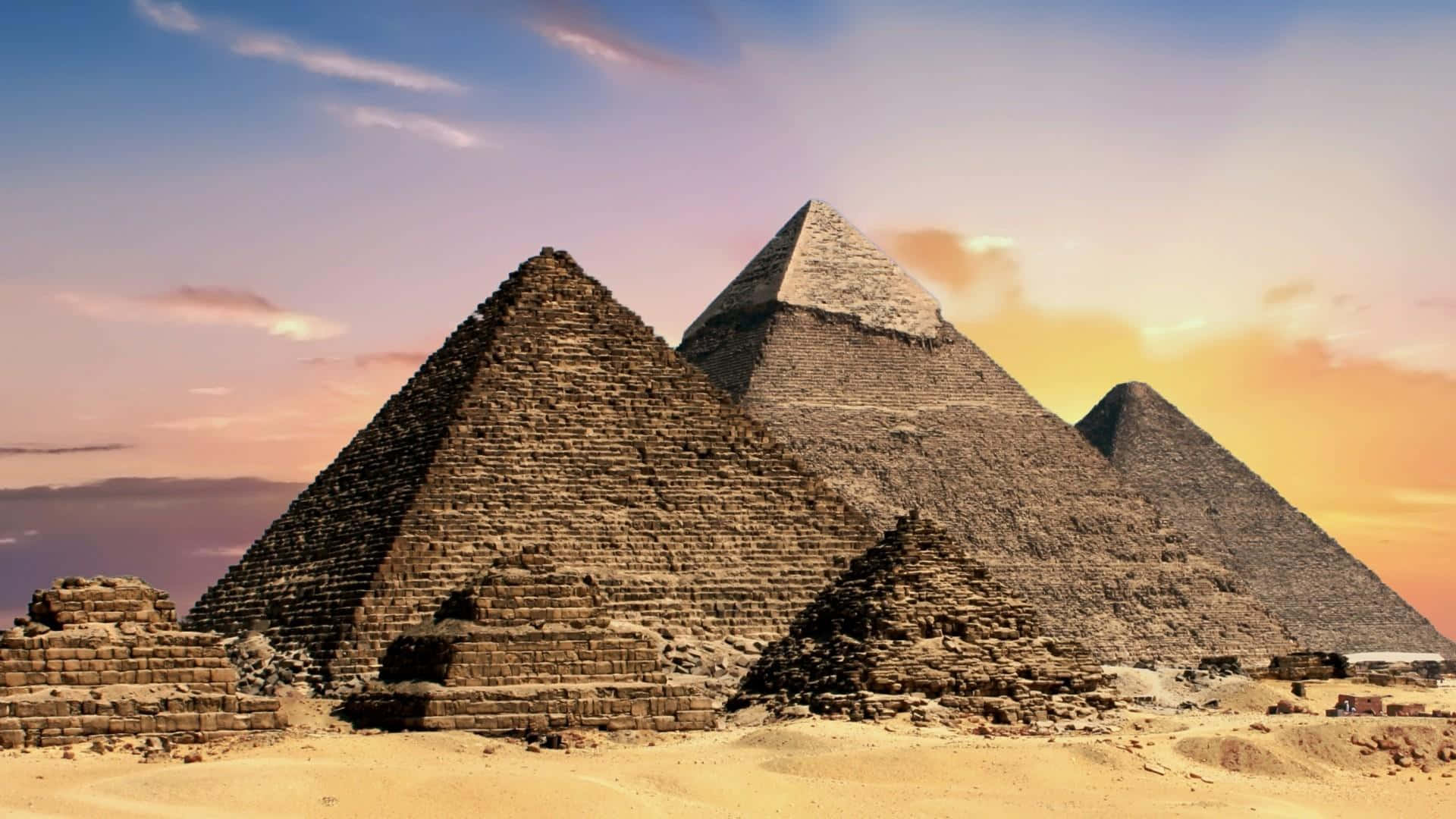 Majestic View Of The Ancient Giza Pyramids