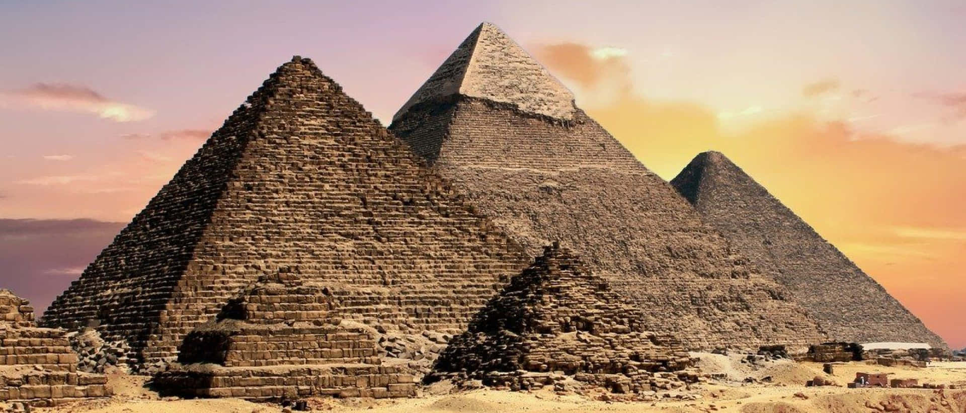 Majestic View Of The Ancient Giza Pyramids In Egypt