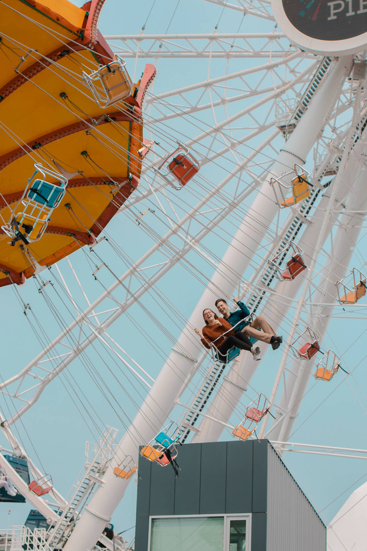 Majestic View Of The Ferris Wheel At Navy Pier, Chicago