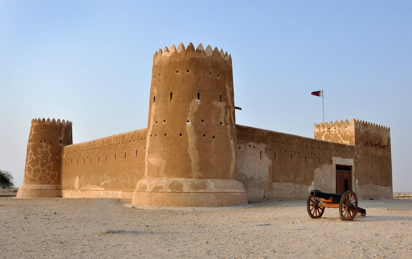 Majestic View Of The Historic Zubarah Town In Qatar. Background