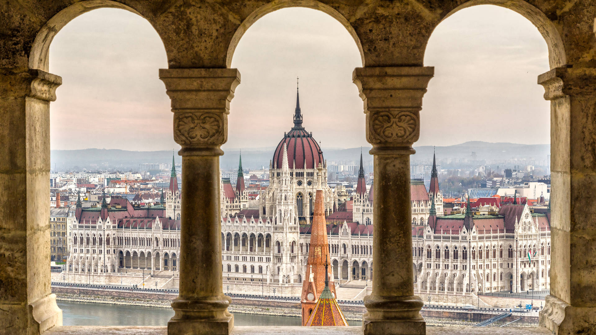 Majestic View Of The Hungarian Parliament Building, Budapest