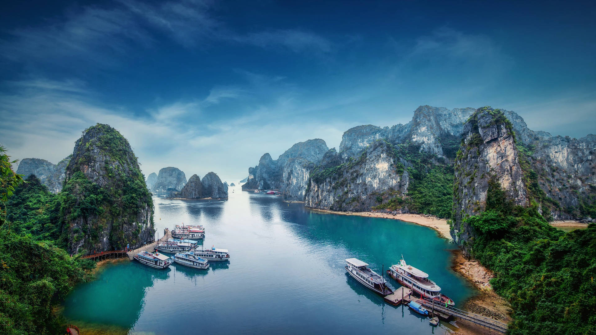 Majestic View Of The World-famous Halong Bay In Hanoi Background