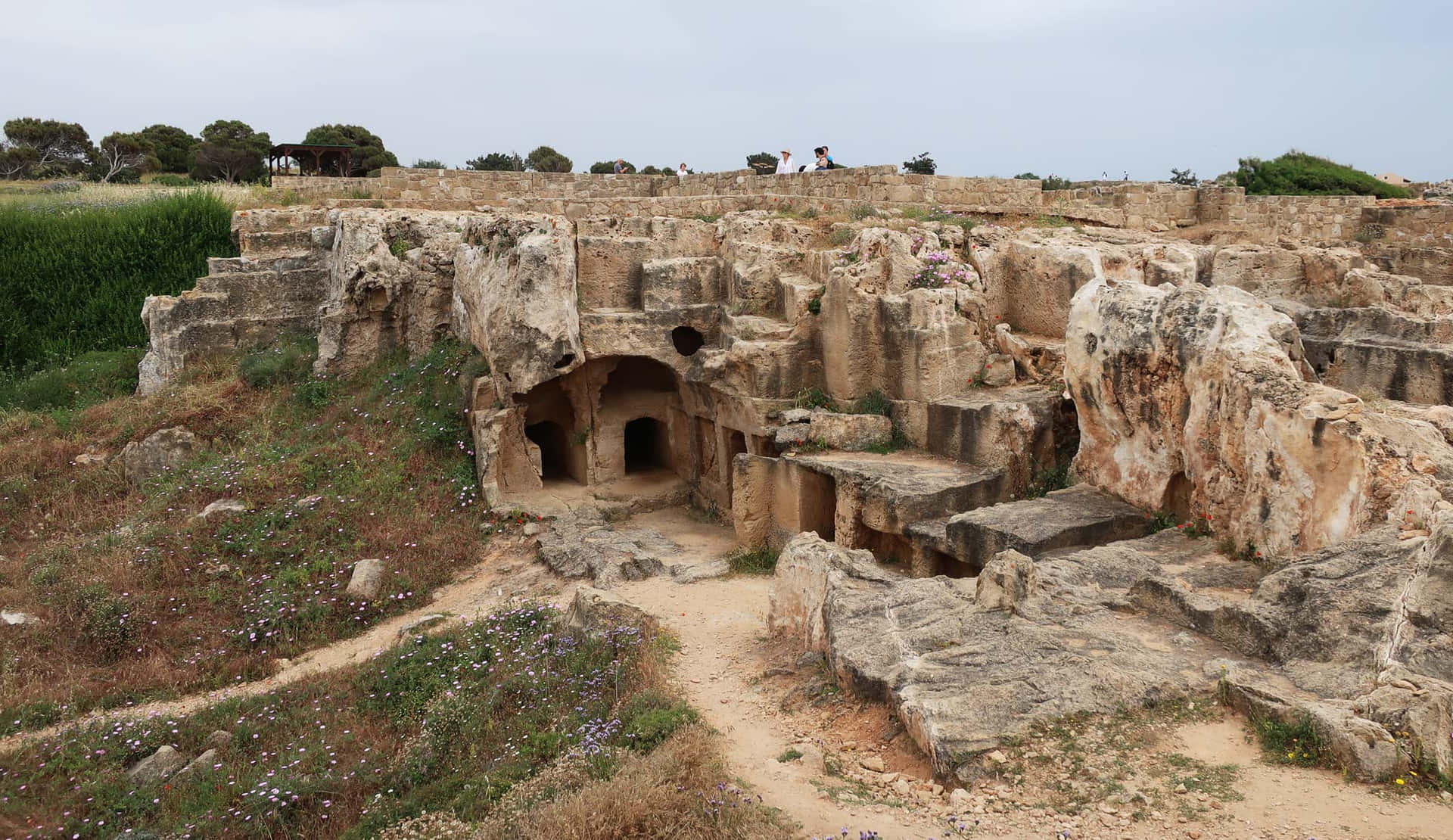 Majestic View Of Tombs Of The Kings In Paphos, Cyprus Background
