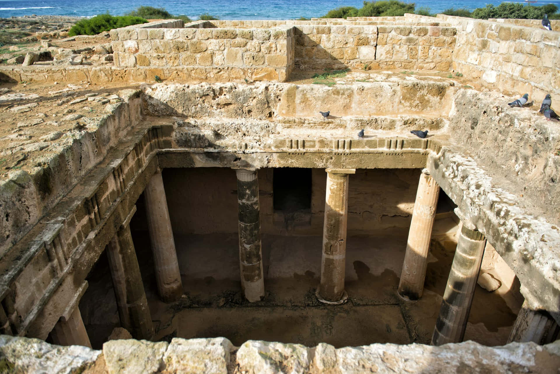 Majestic View Of Tombs Of The Kings In Paphos, Cyprus Background