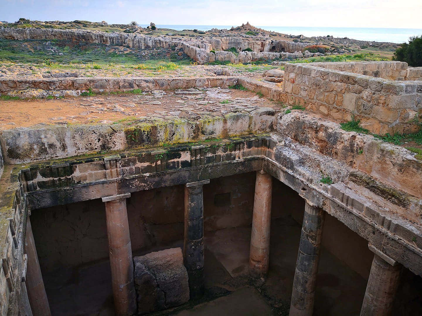 Majestic View Of Tombs Of The Kings, Paphos Background
