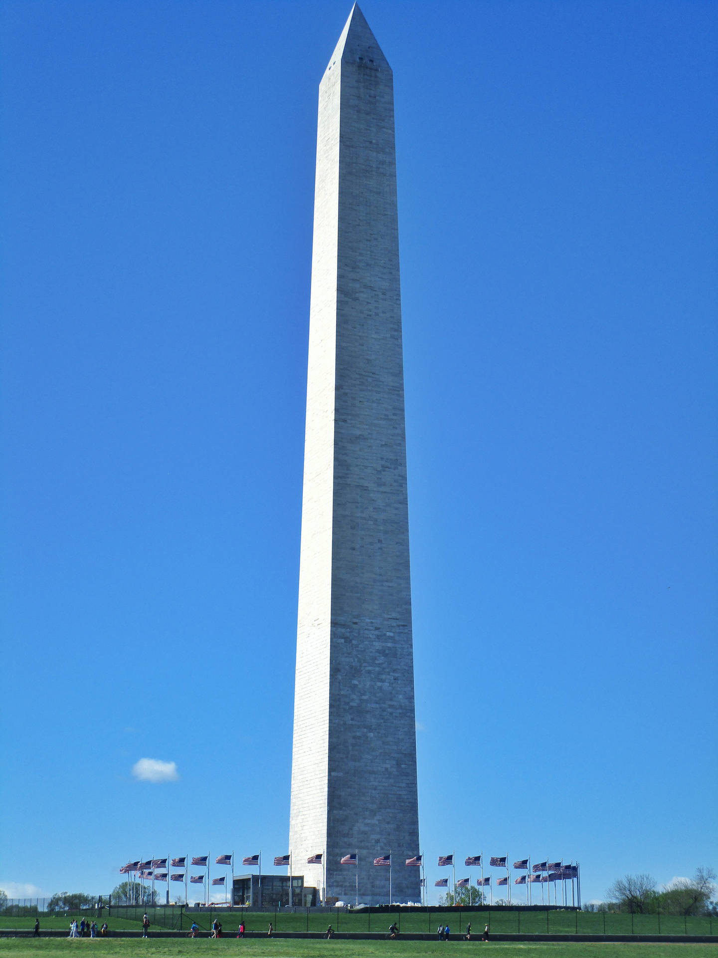 Majestic View Of Washington Monument Under Clear Sky Background