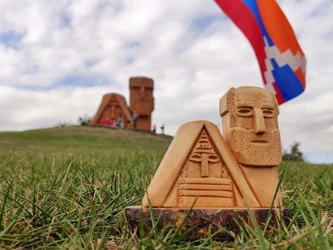 Majestic View Of We Are Our Mountains Monument In Artsakh Background