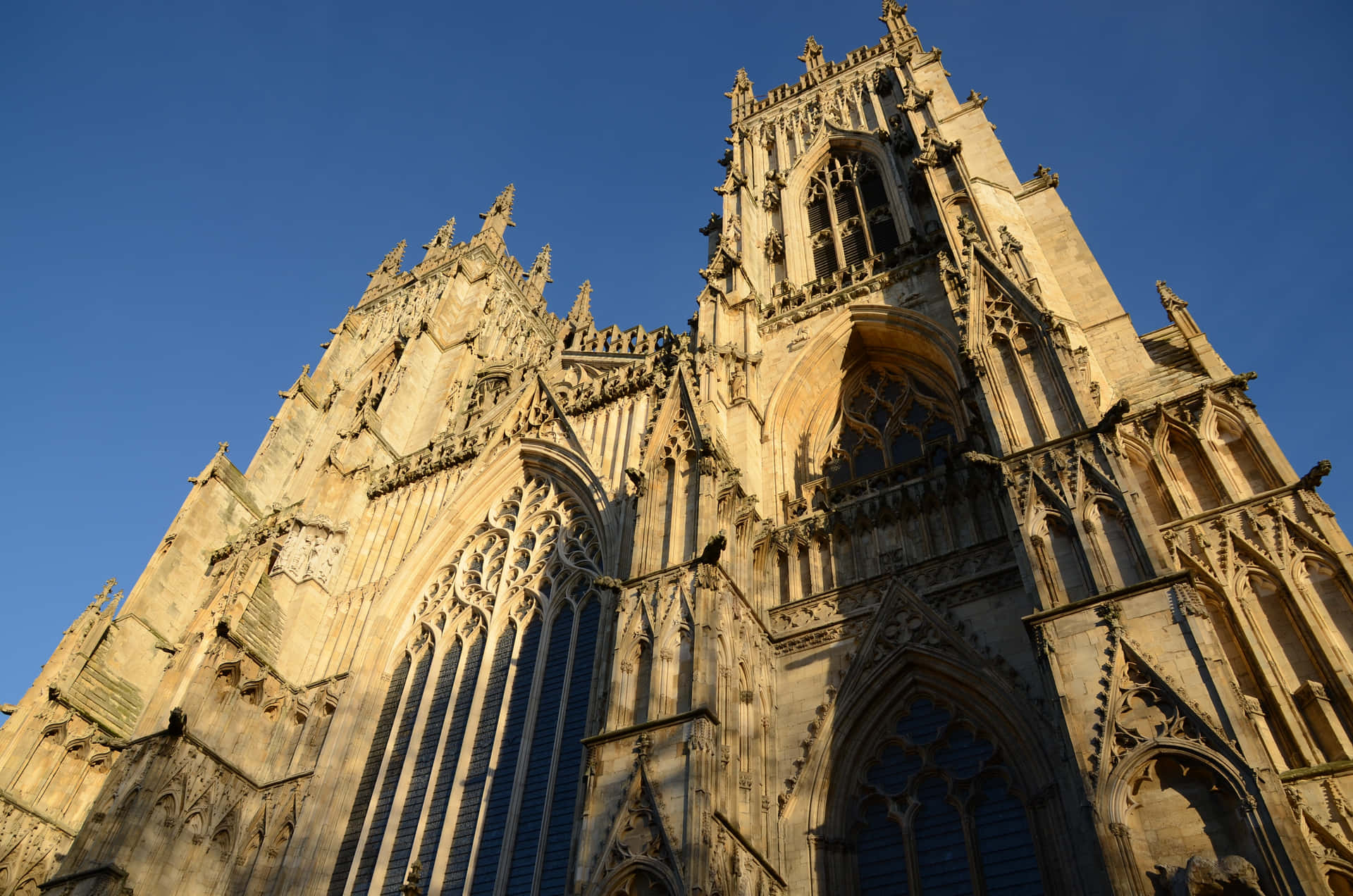 Majestic View Of York Minster Cathedral In Gothic Style Architecture Background