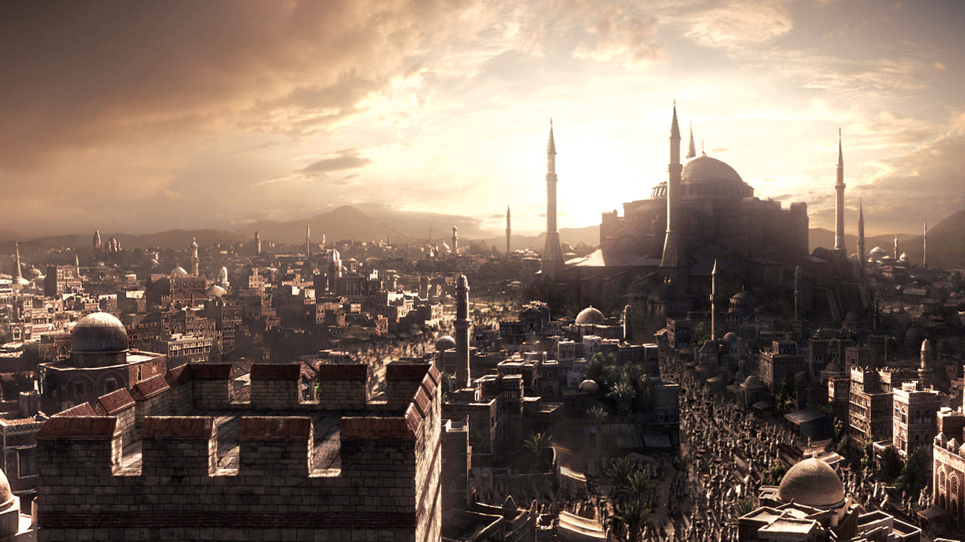 Majestic Walled City Of Civilization 5 Background