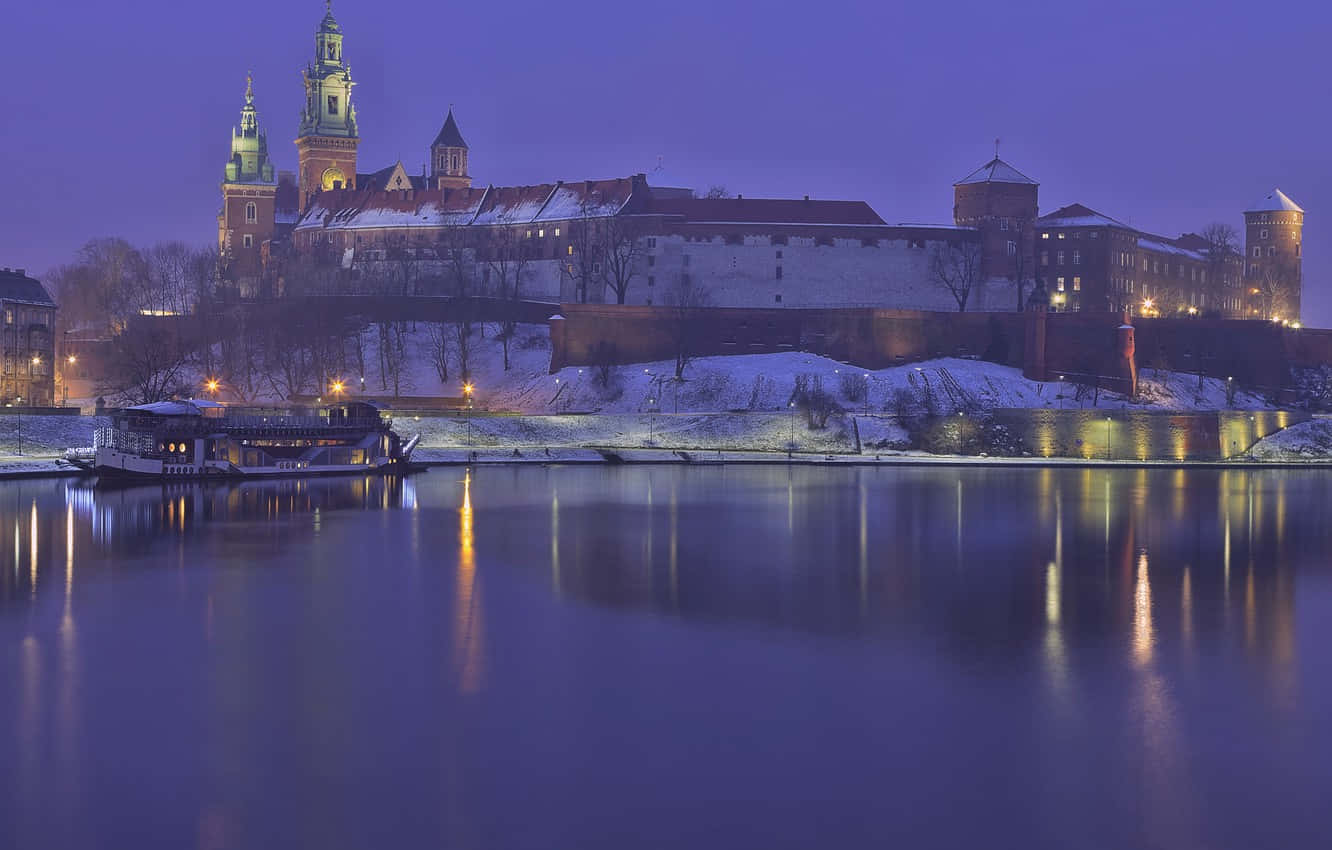 Majestic Wawel Castle On A Crisp Winter Evening