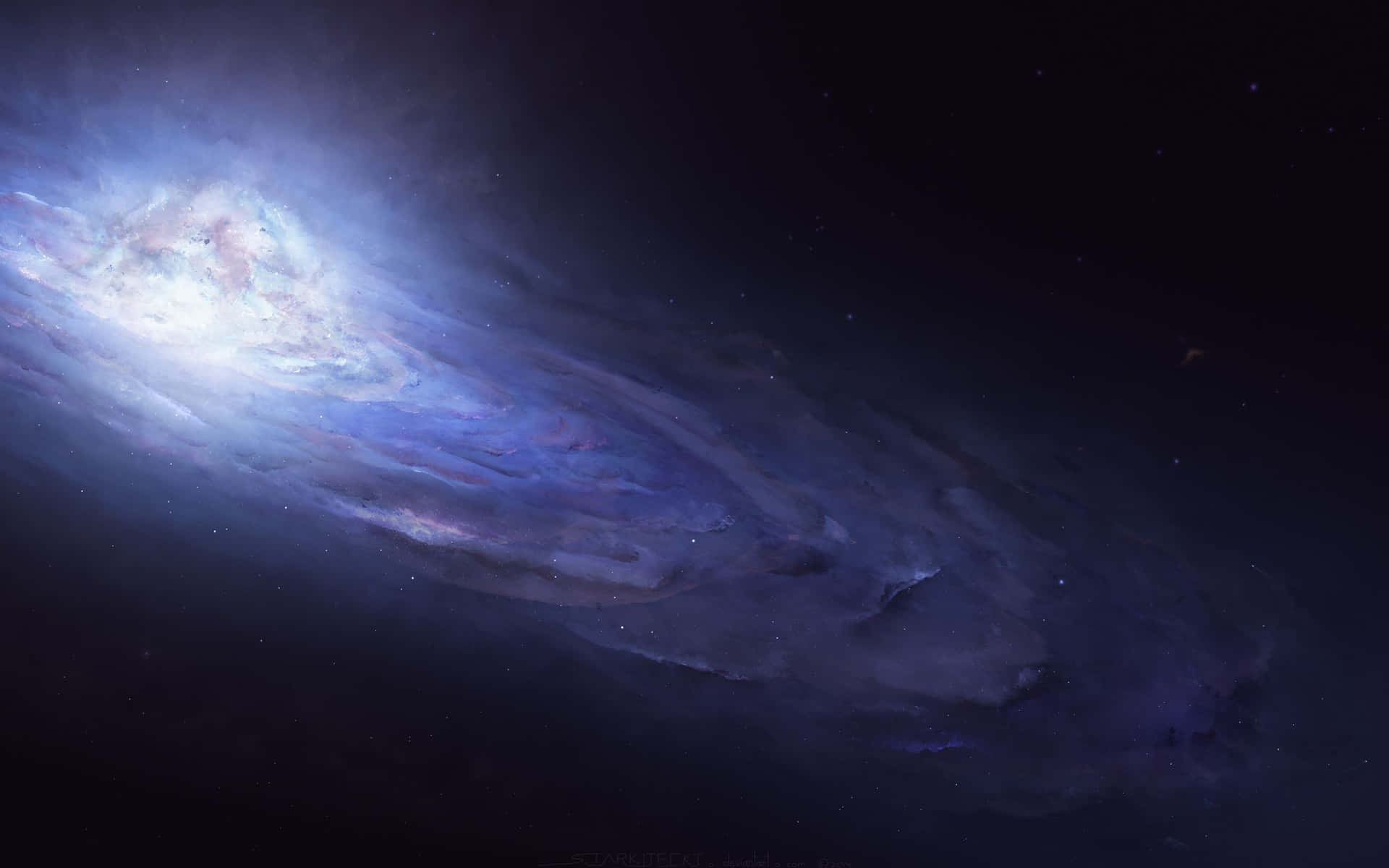 Majestic Whirlpool Galaxy In High Resolution Background