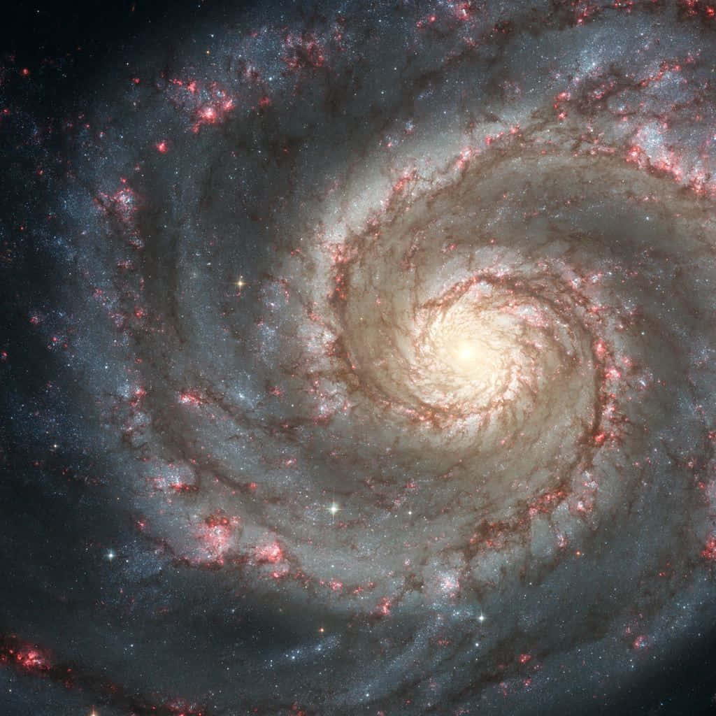 Majestic Whirlpool Galaxy In The Night Sky Background