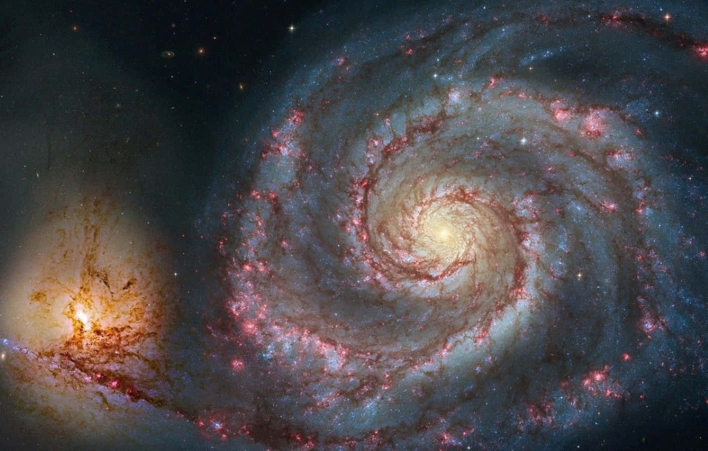 Majestic Whirlpool Galaxy Unveiled In High Resolution Background