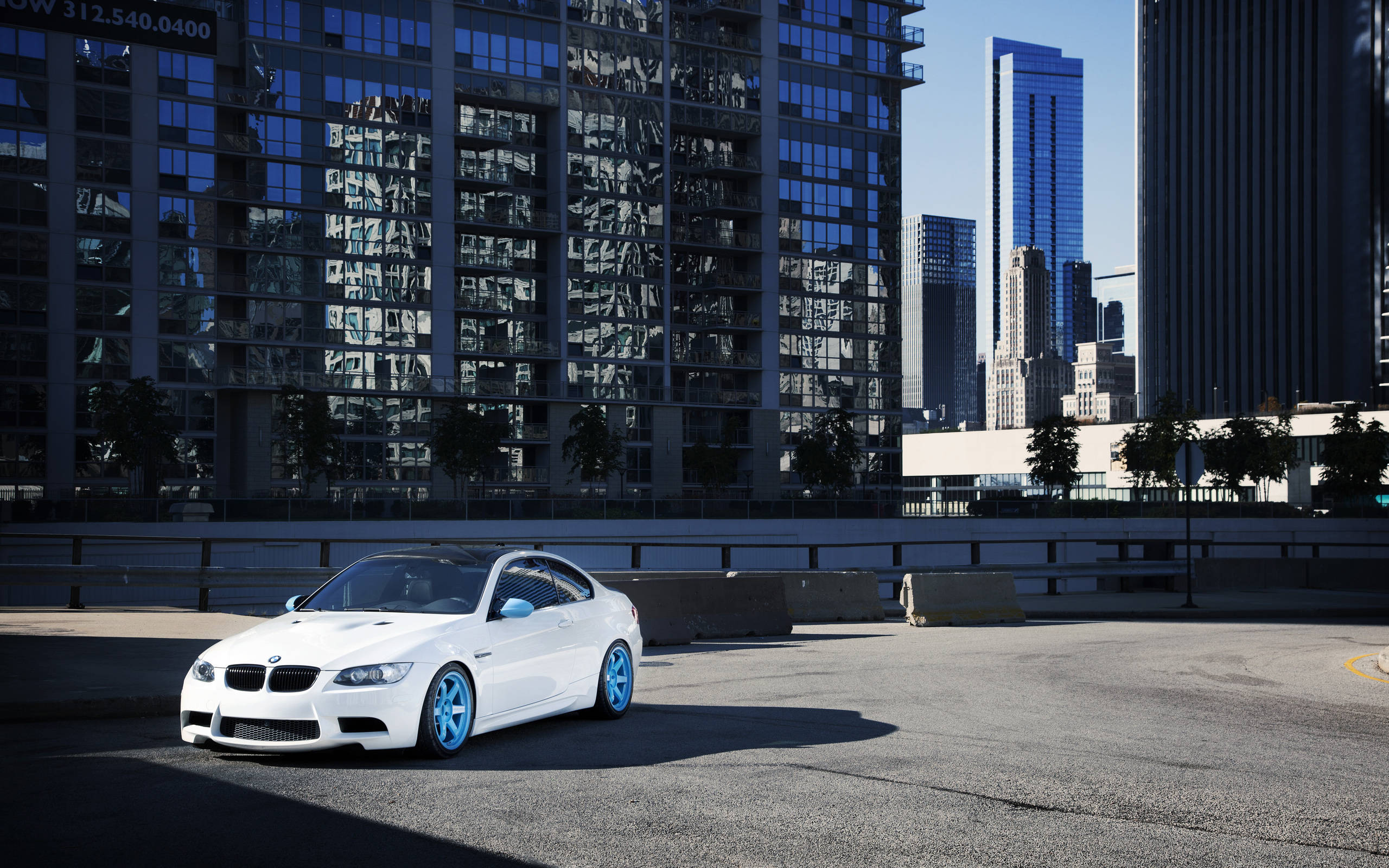 Majestic White Bmw M3 Gt2 In High Resolution Background