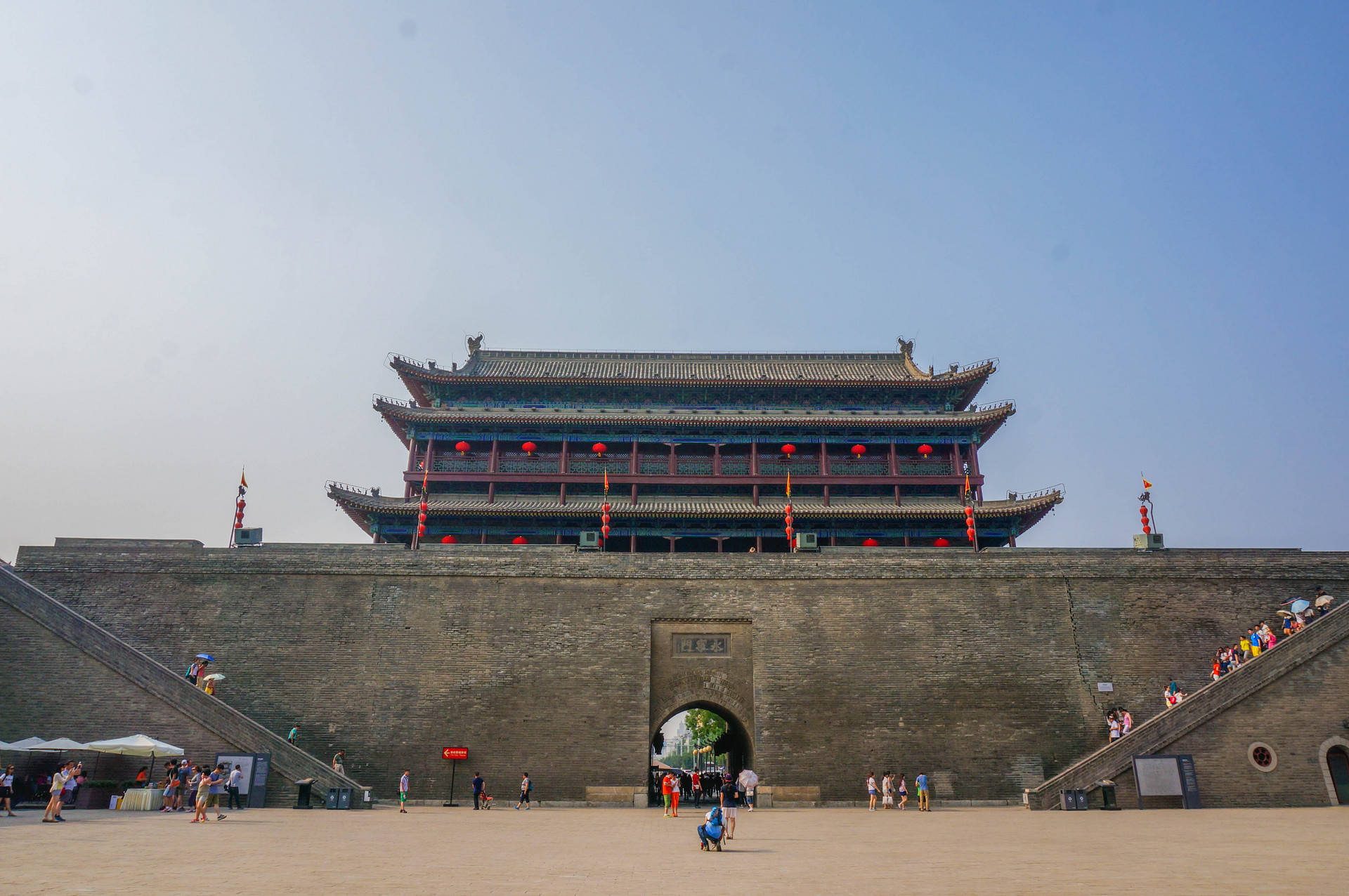 Majestic Xian Wall Gate Background