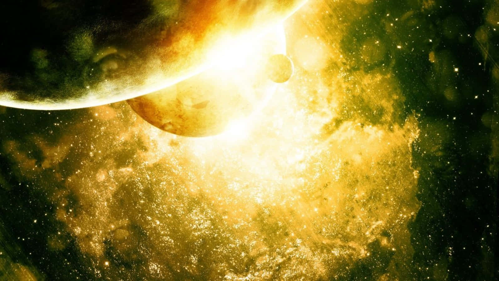 Majestic Yellow Galaxy Background