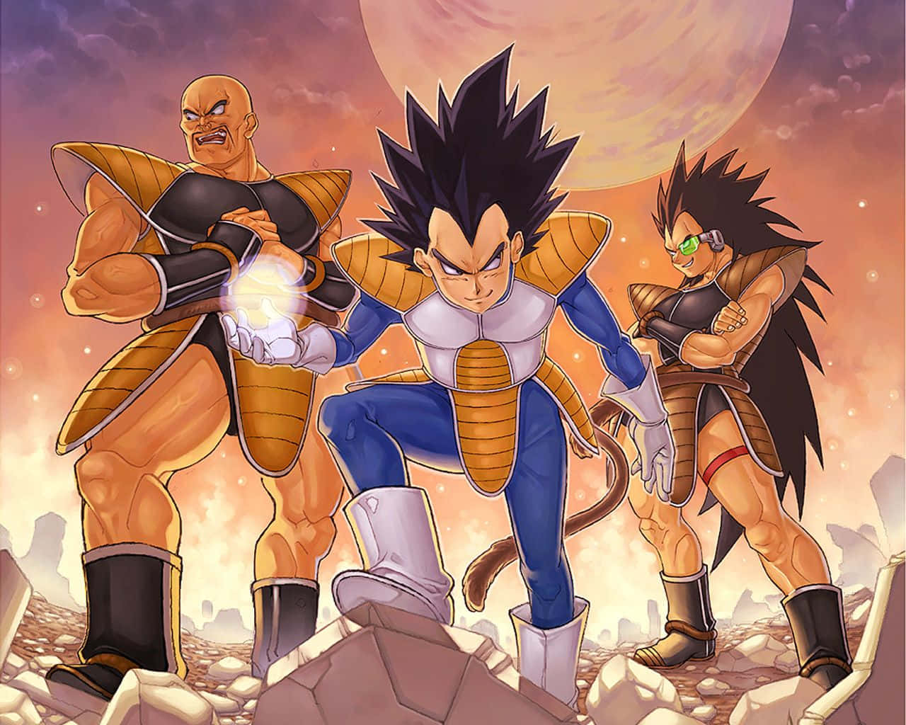 Majin Vegeta And Other Dragon Ball Characters Background