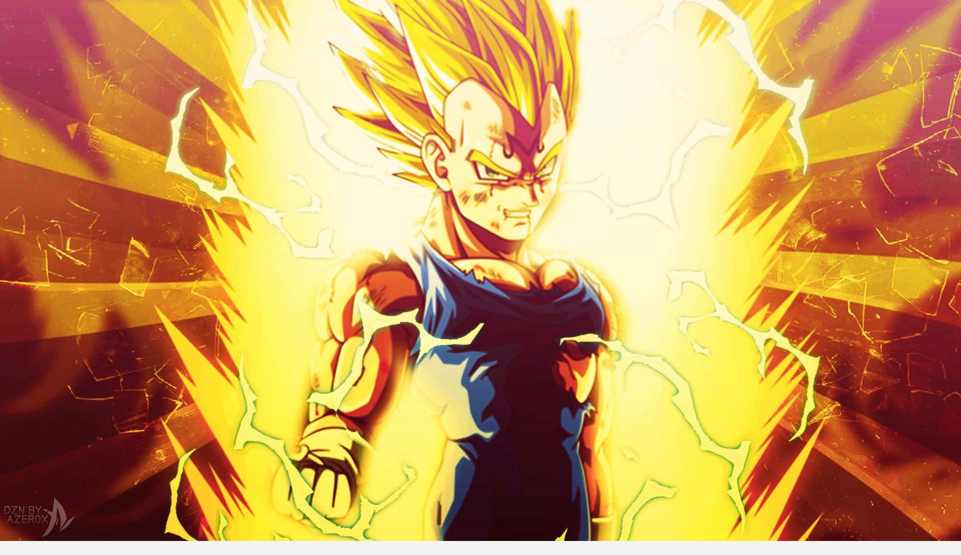 Majin Vegeta Smile Power Up Background