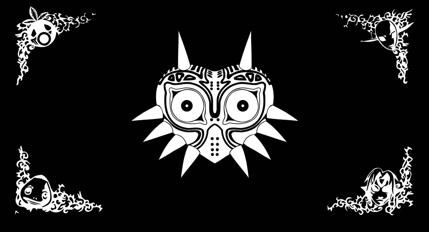 Majora's Mask Black And White Background