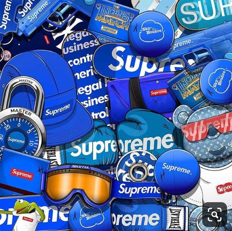 Make A Fashion Statement With The Latest Blue Hypebeast Look. Background