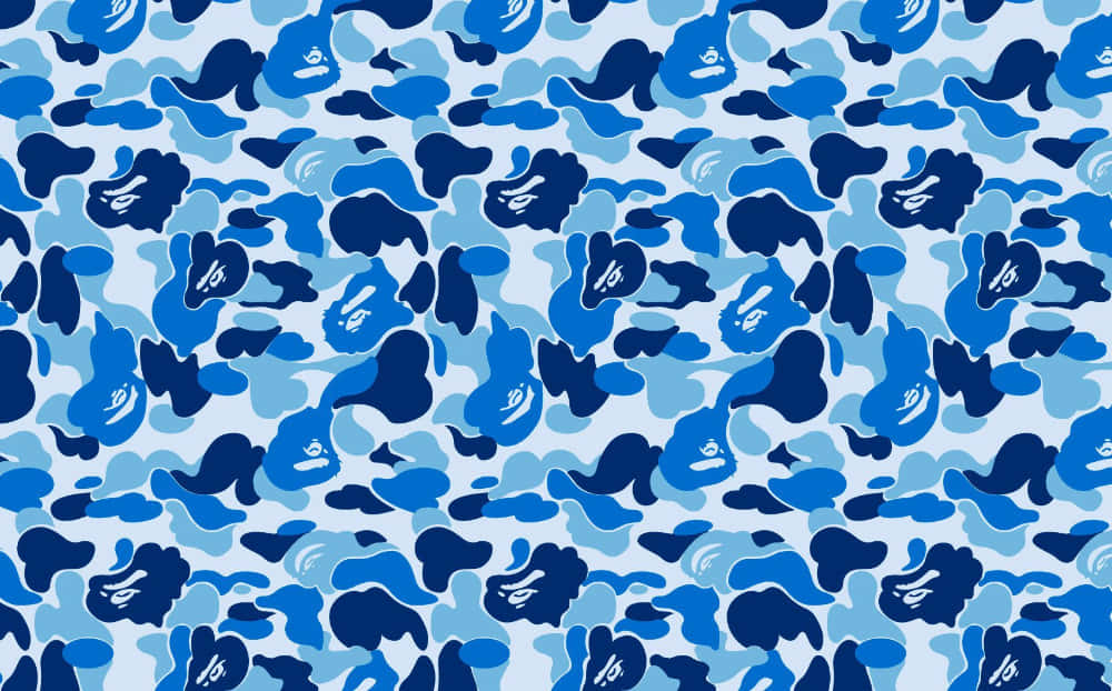 Make A Statement In Blue Bape Camo Background