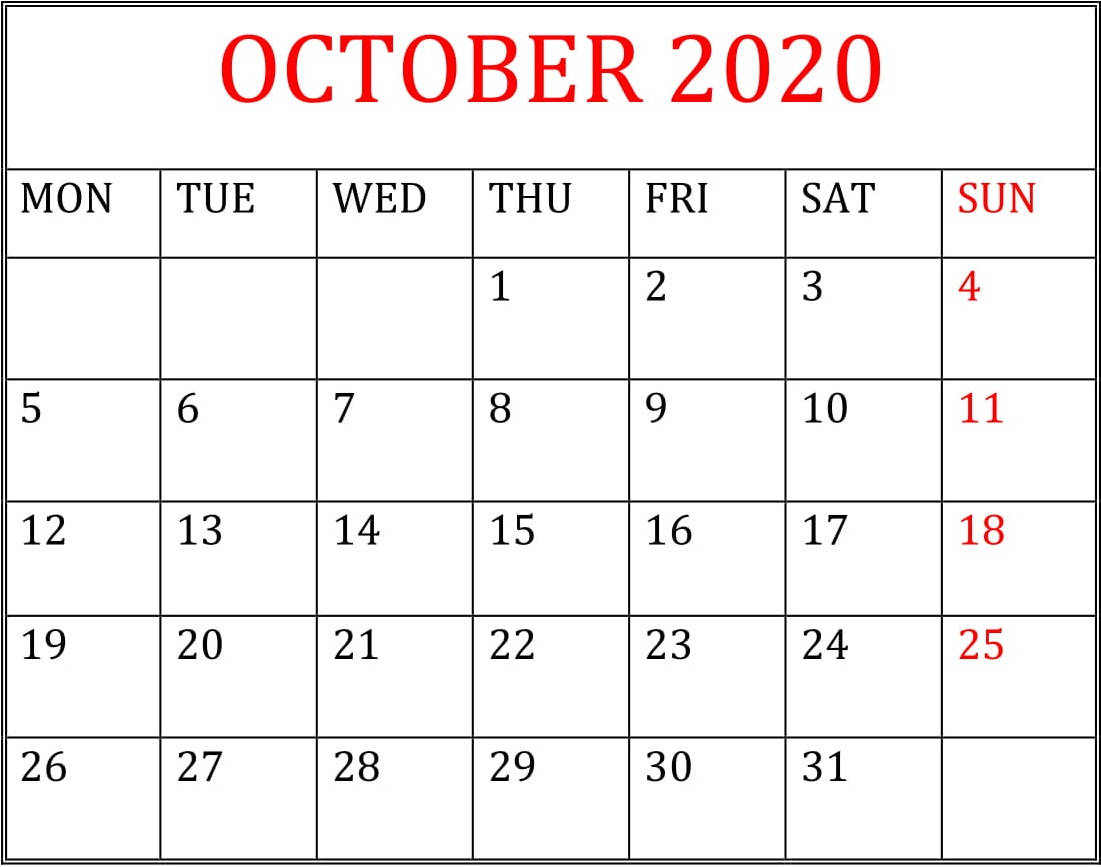 Make Every Month Count With The October 2020 Calendar! Background