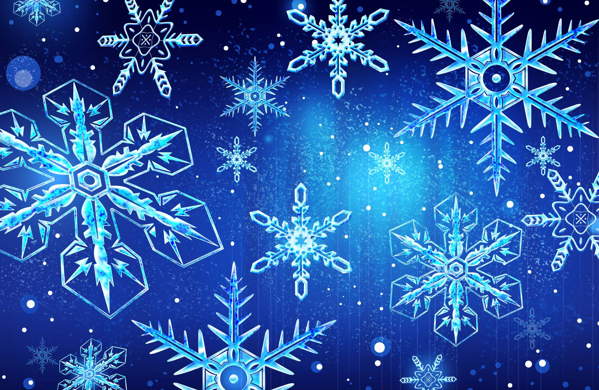 “make It A White Christmas With Snowflakes And Blue Hues” Background
