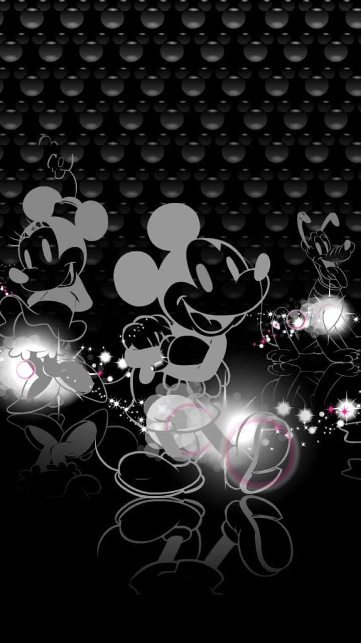 Make Mickey Mouse Permanently Reachable With This Stylish Black Phone Background
