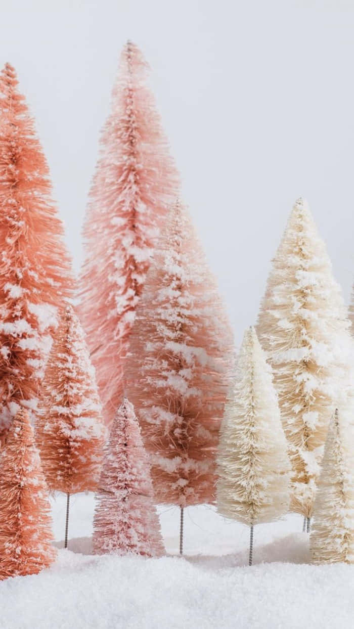 Make This Christmas Magical With A Sparkly Pink Tree Background