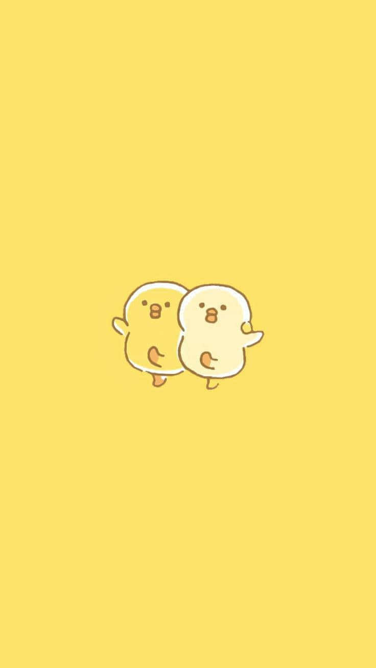 Make Your Day Brighter With Kawaii Yellow Background