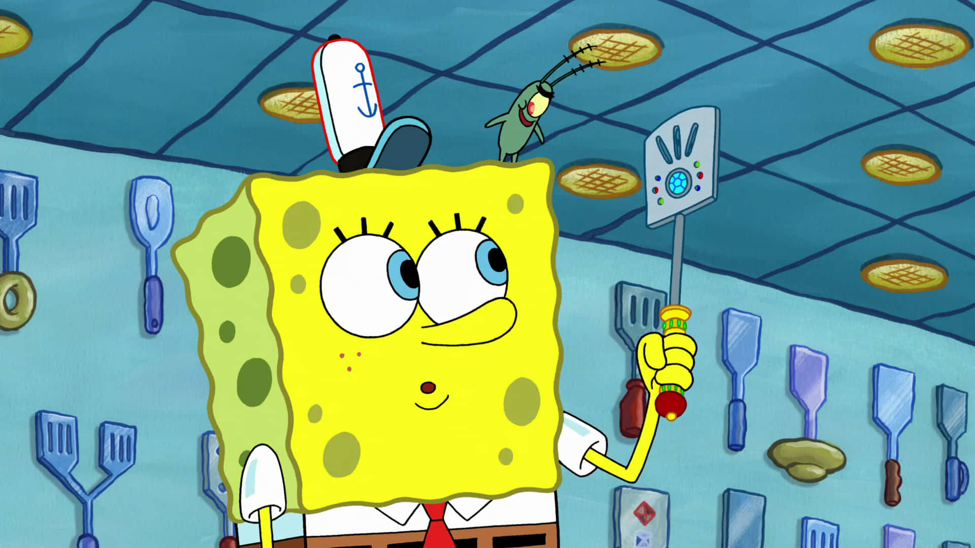 Make Your Desktop Sparkle With This Colorful Spongebob Wallpaper Background