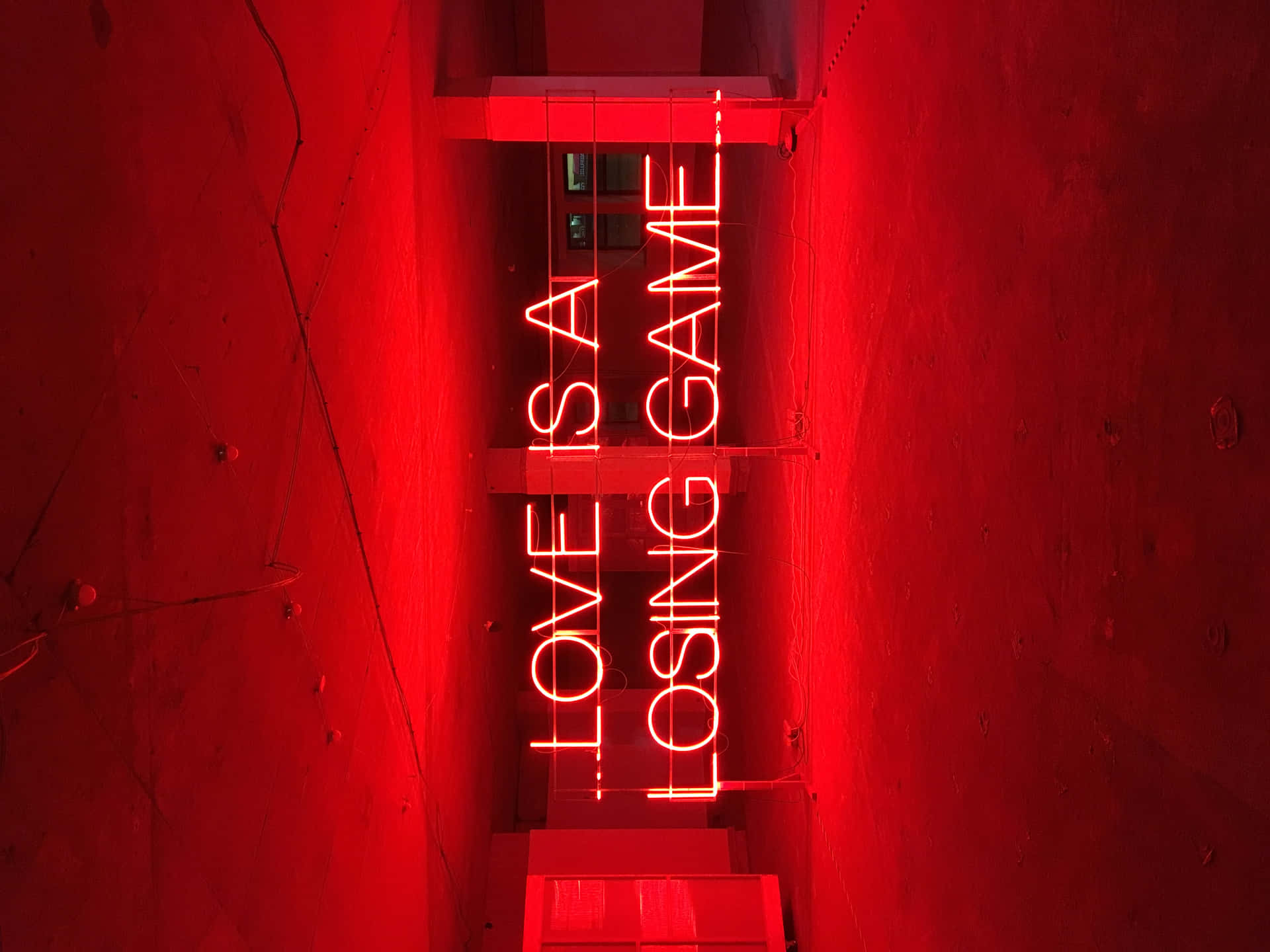 Make Your Landscape Electric With A Neon Red Aesthetic. Background