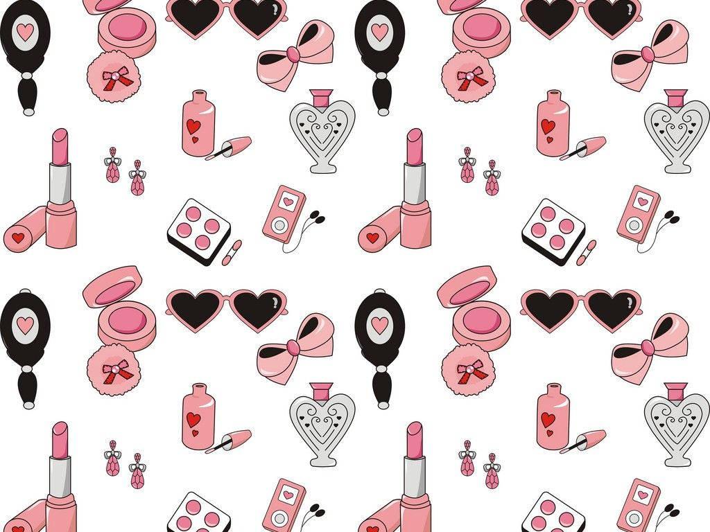 Makeup Cute Glam Kit Pattern Background